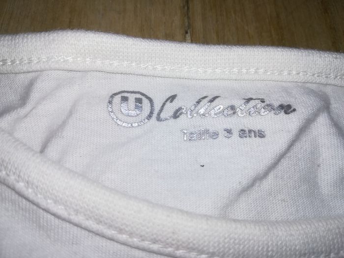 Joli tee shirt manches longues blanc à motif TBE taille 3 ANS 2,50€ - photo numéro 2