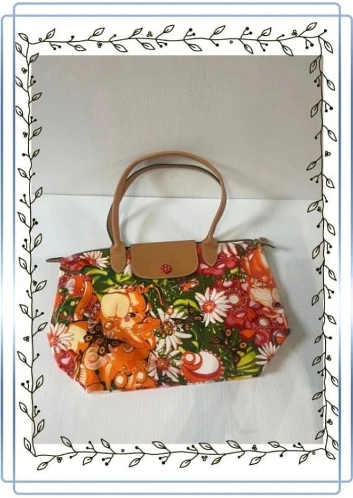 Sac Longchamp Modèle Garden Foo En toile de coton