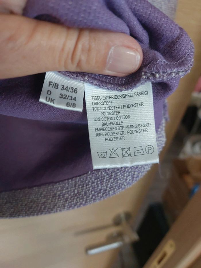 Haut mauve avec col blanc vintage - photo numéro 4