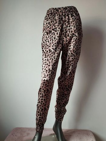 Pantalon satiné avec poches imprimé léopard Zara taille XS