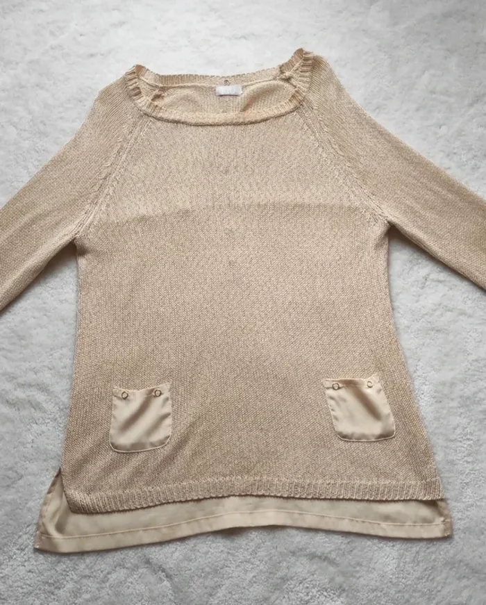 Pull Riu beige T5 maille et voile - photo numéro 4