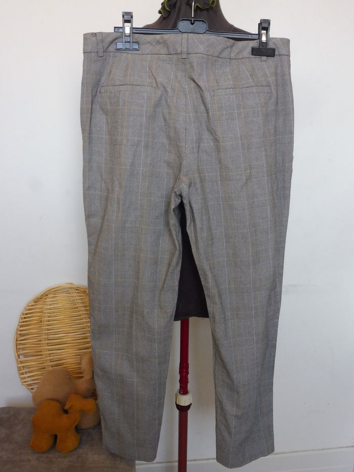 Pantalon femme motifs Prince de Galles gris Massimo Dutti taille 42 - photo numéro 4
