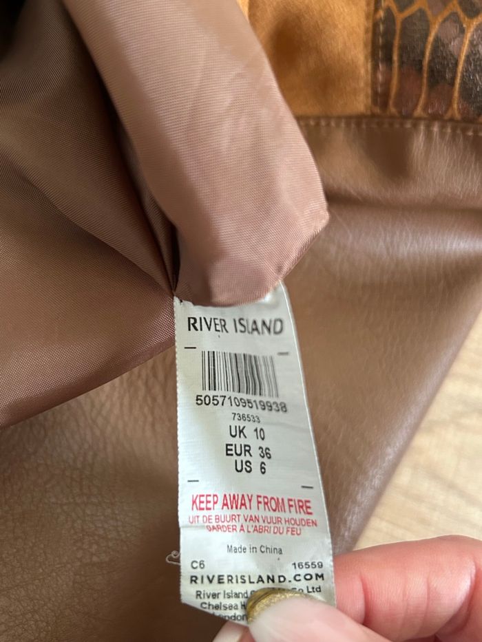 Jupe marron bi matière River Island taille européenne 36 jamais portée - photo numéro 10