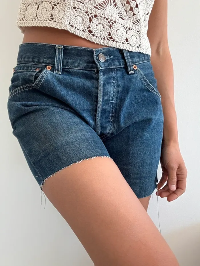 Short en jean Lévis 535 denim vintage USA taille 36 top état - photo numéro 4