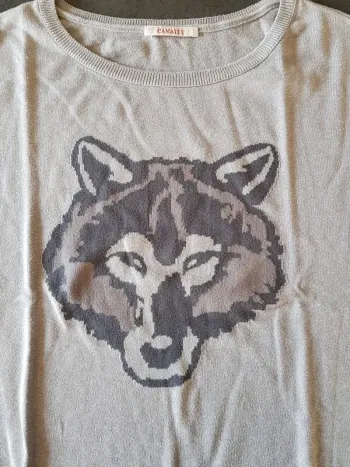 Pull gris loup Camaïeu M