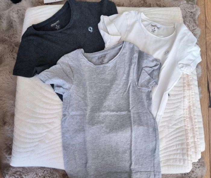 Lot 3 tee-shirts basiques Orchestra 8 ans - Gris/Blanc/Anthracite