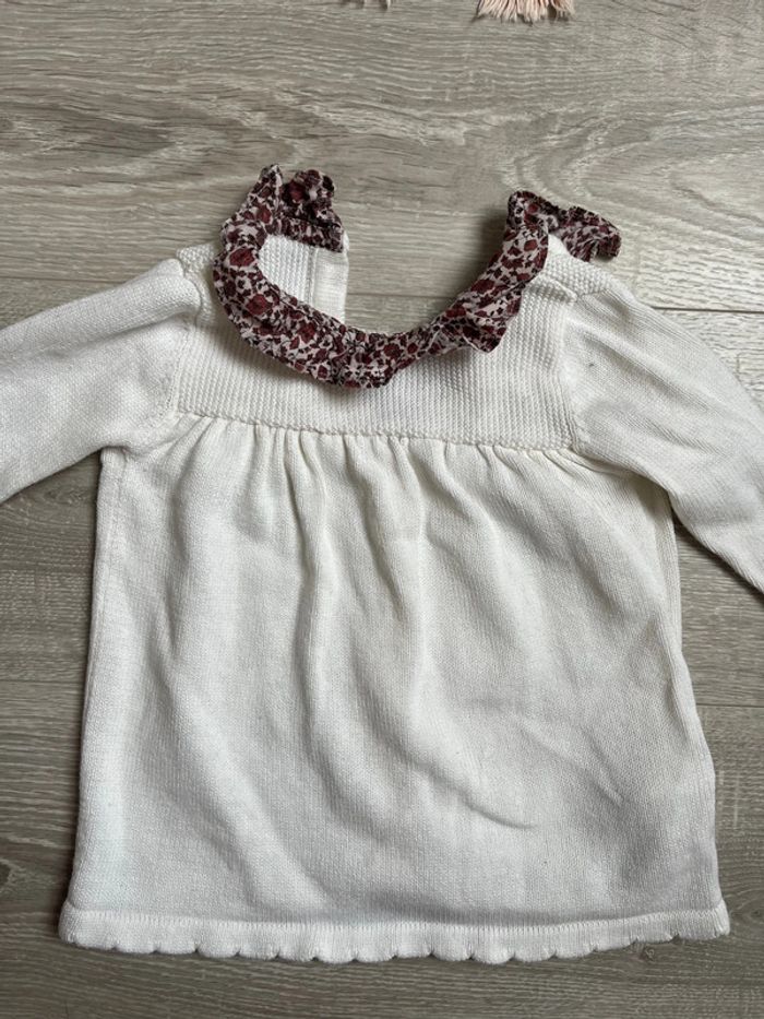 Robe hiver 3 mois col fleuri