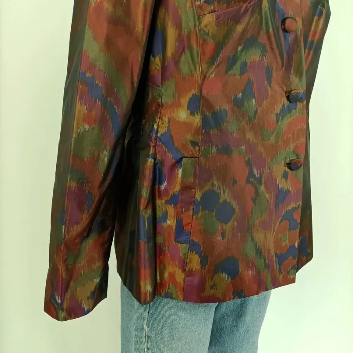 Veste vintage satinée imprimée abstrait - Taille 38/40 - A115 - photo numéro 10