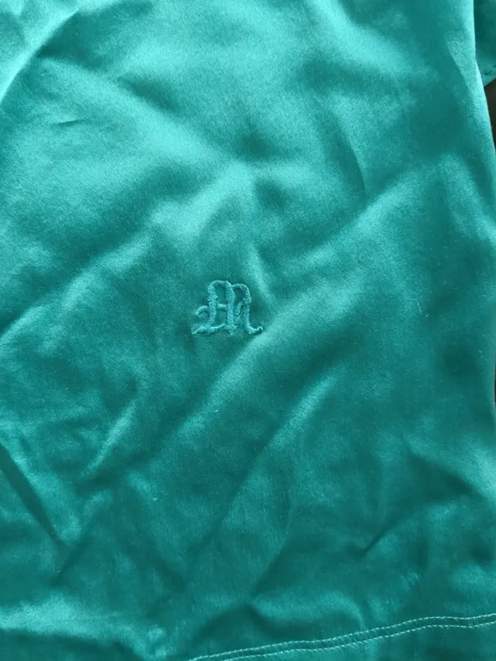 Haut Maje vert turquoise en soie T.3 - photo numéro 3