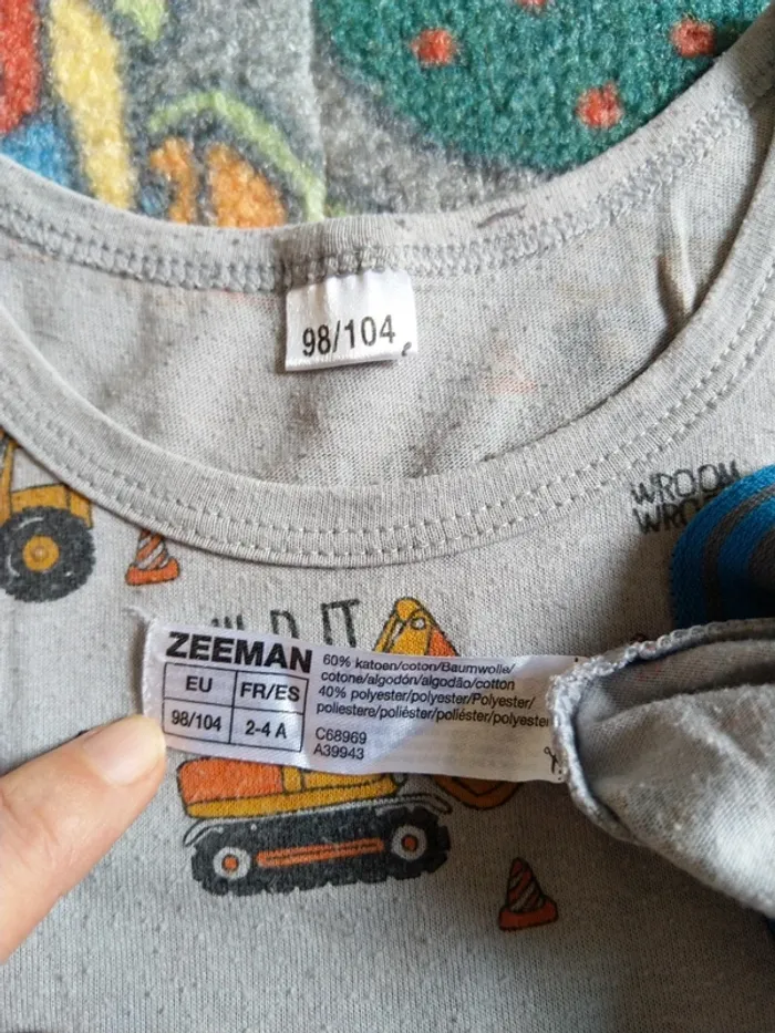 Ensemble maillot de corps et boxer engin de chantier taille 98-104 cm, 2-4 ans - photo numéro 4