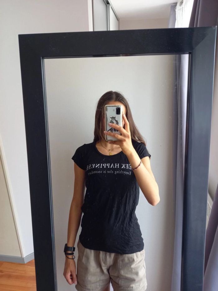 Tee shirt noir xs happiness