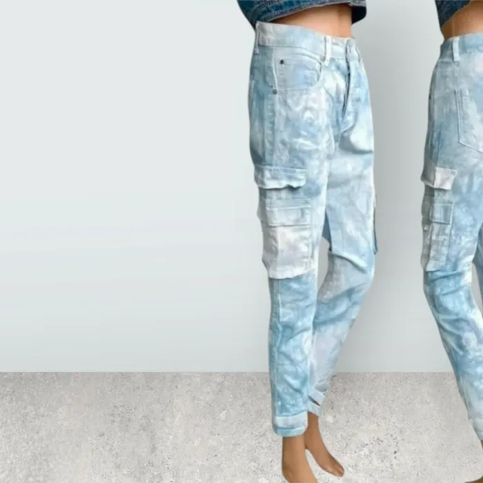 Jean cargo Project X paris ,slim ,taille haute ,texture stretch - photo numéro 2