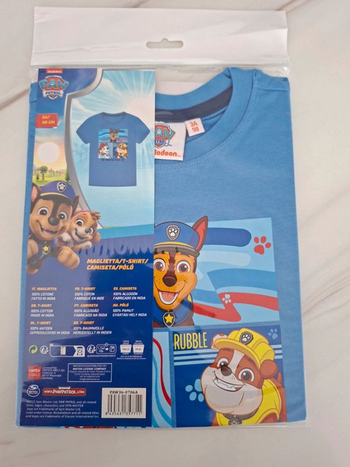 Tee-shirt pat patrouille neuf sous blister taille 3 ans - photo numéro 2