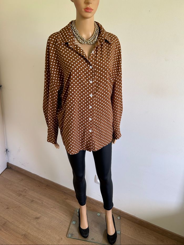 Chemise à pois à manches longues Shein taille L jamais portée - photo numéro 3
