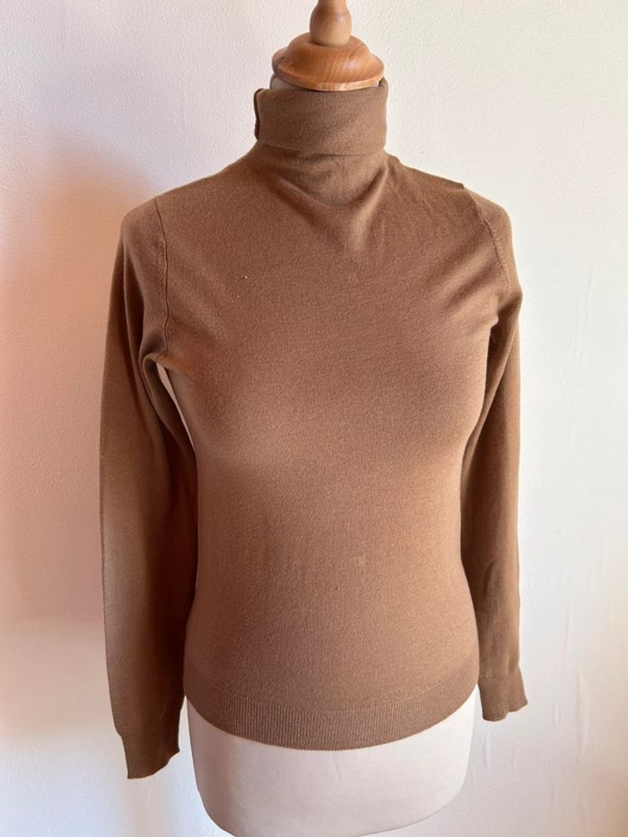 Pull col roulé, marron/camel, Zara