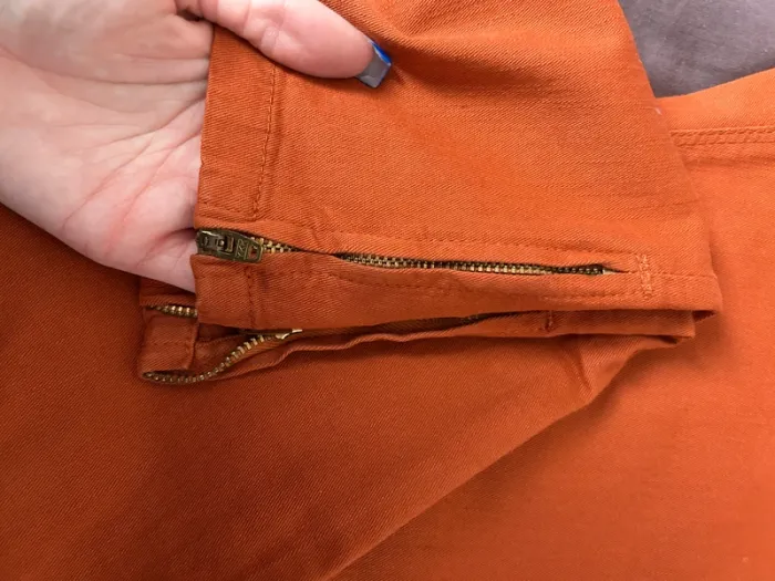 jean orange taille basse - photo numéro 3