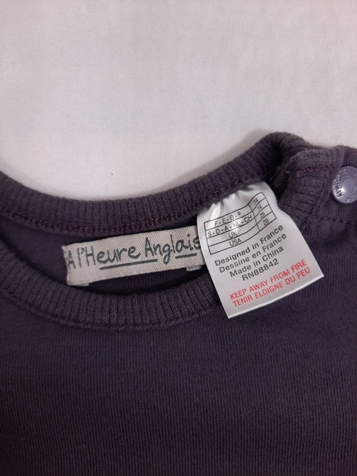 Tee shirt manches longues, à l'heure anglaise,  9 mois - photo numéro 2