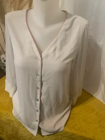 Chemisier maison123 blanche taille 36 Taille S manches longues