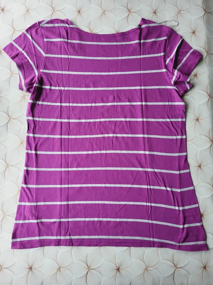 Lot 2 T-shirt colorés coton femme taille 50/52 Bleu et violet - photo numéro 5