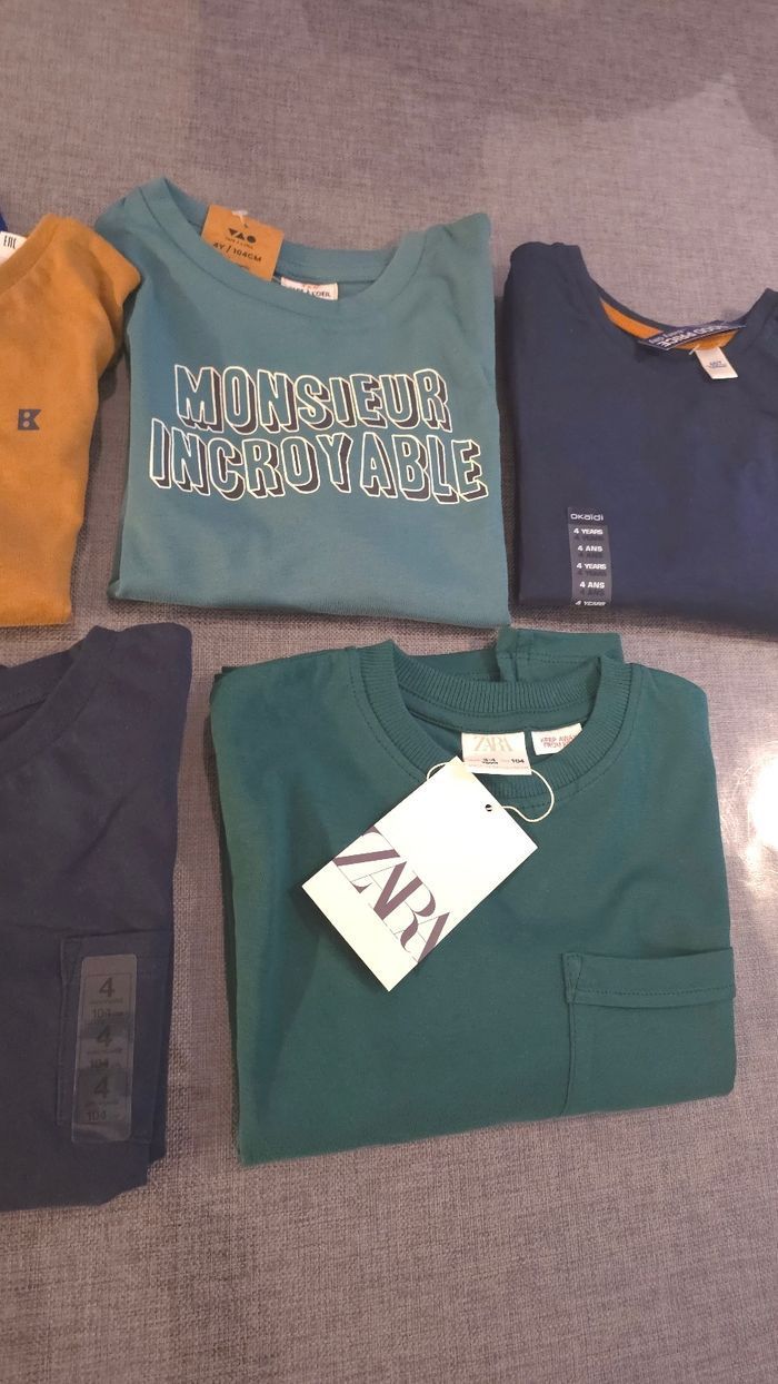 (Neufs non portés)🏷🤩 💙SUPERBE   lot Tee-shirts ml 4ans Garçon 💙😍🤩 - photo numéro 3