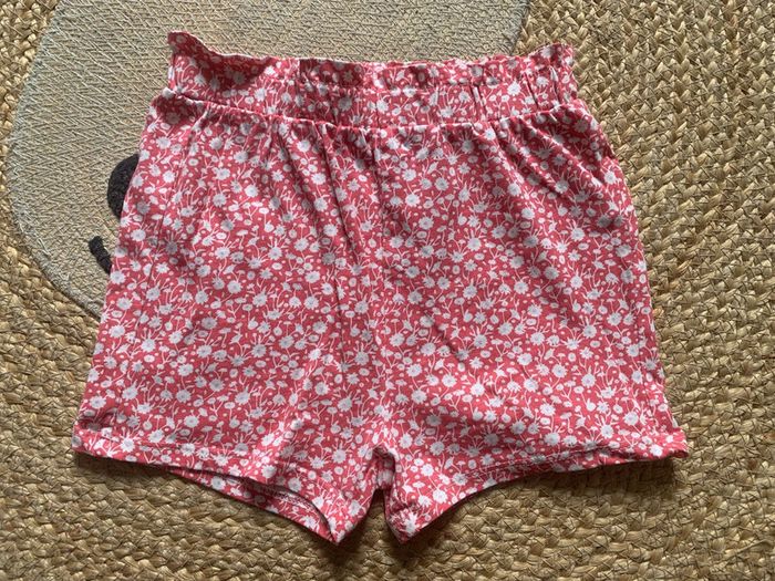 Ensemble t-shirt short coton fleurs blanc rose Kiabi 36 mois 3 ans - photo numéro 5