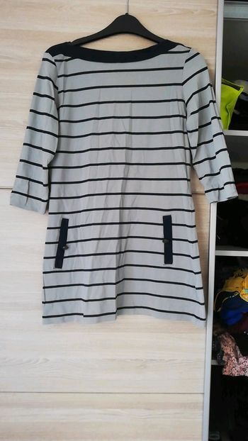 Tunique bleu rayure gris