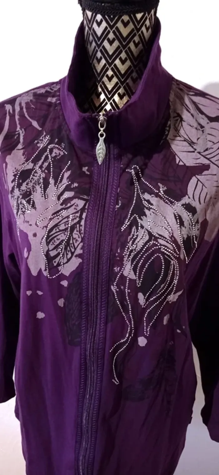 🌸 Veste légère zippée, Laura Kent, taille 44 - photo numéro 2