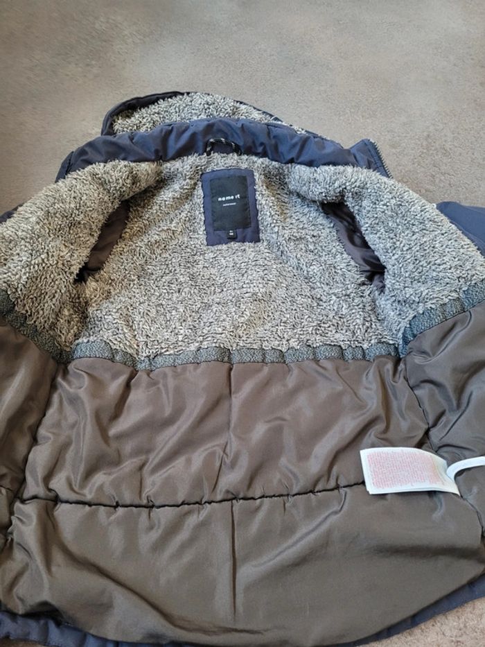 Manteau chaud hiver capuche clips zio bouton bleu name it 6 ans - photo numéro 7