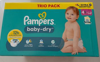 120 couches Pampers baby dry taille 4+