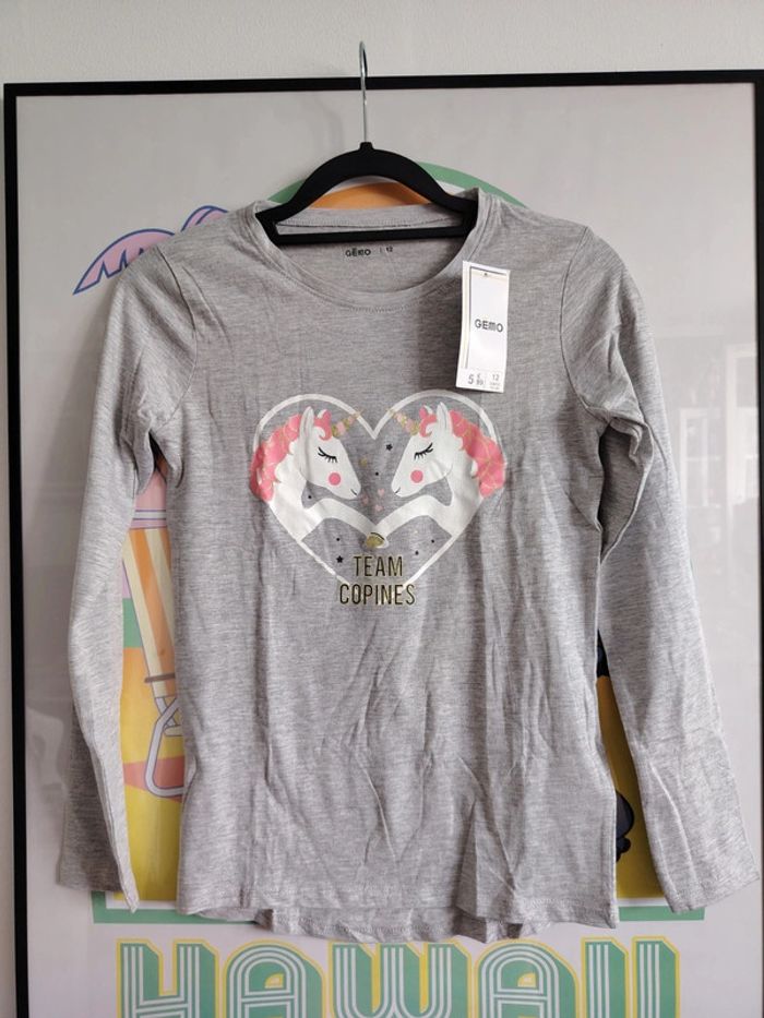 T-shirt manches longues fille Licornes