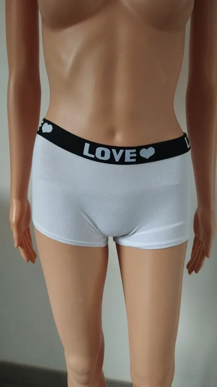 Lot de 3 boxers blanc et noir écriture love femme taille 36/38 - photo numéro 2