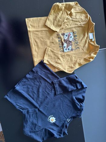 Lot 2 t-shirt Tic & Tac + Bonjour 24 mois