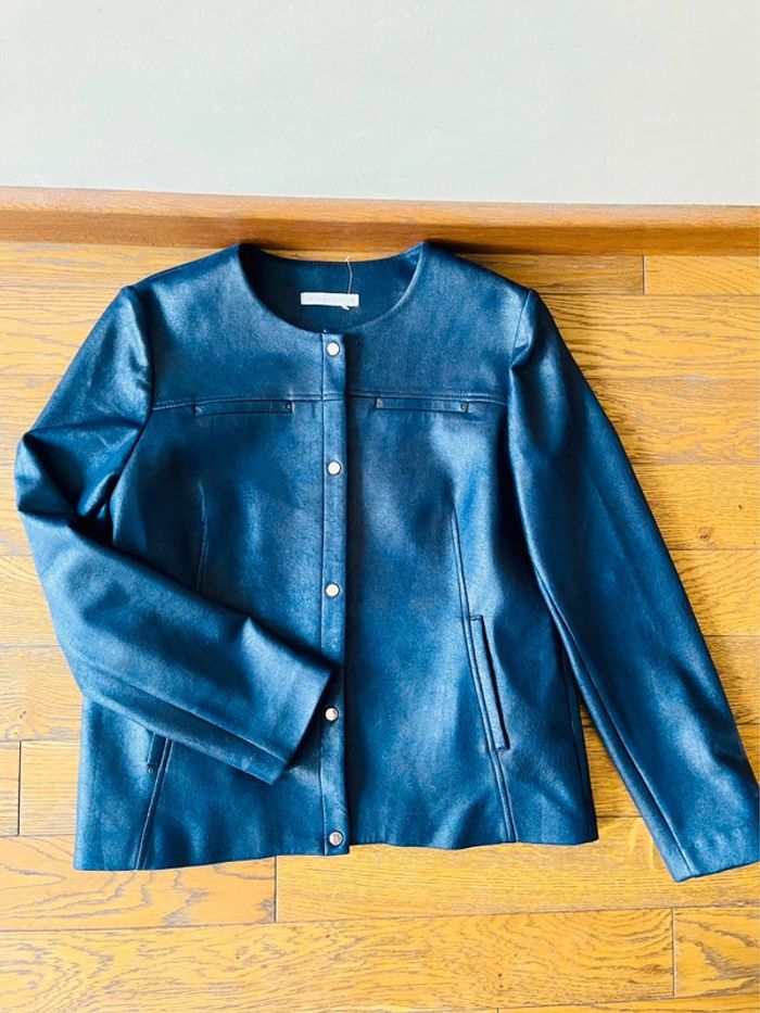 Sublime veste perfecto neuve armand thierry bleu marine taille 42 - photo numéro 6