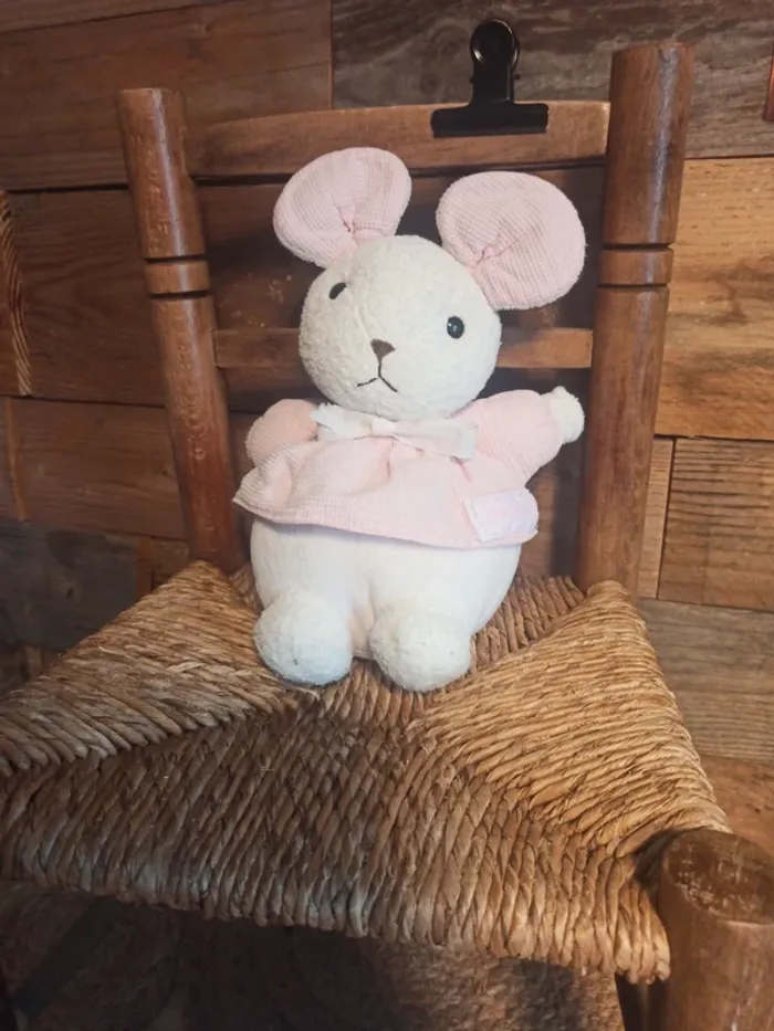 Peluche souris hochet Nounours vintage tbe - photo numéro 2