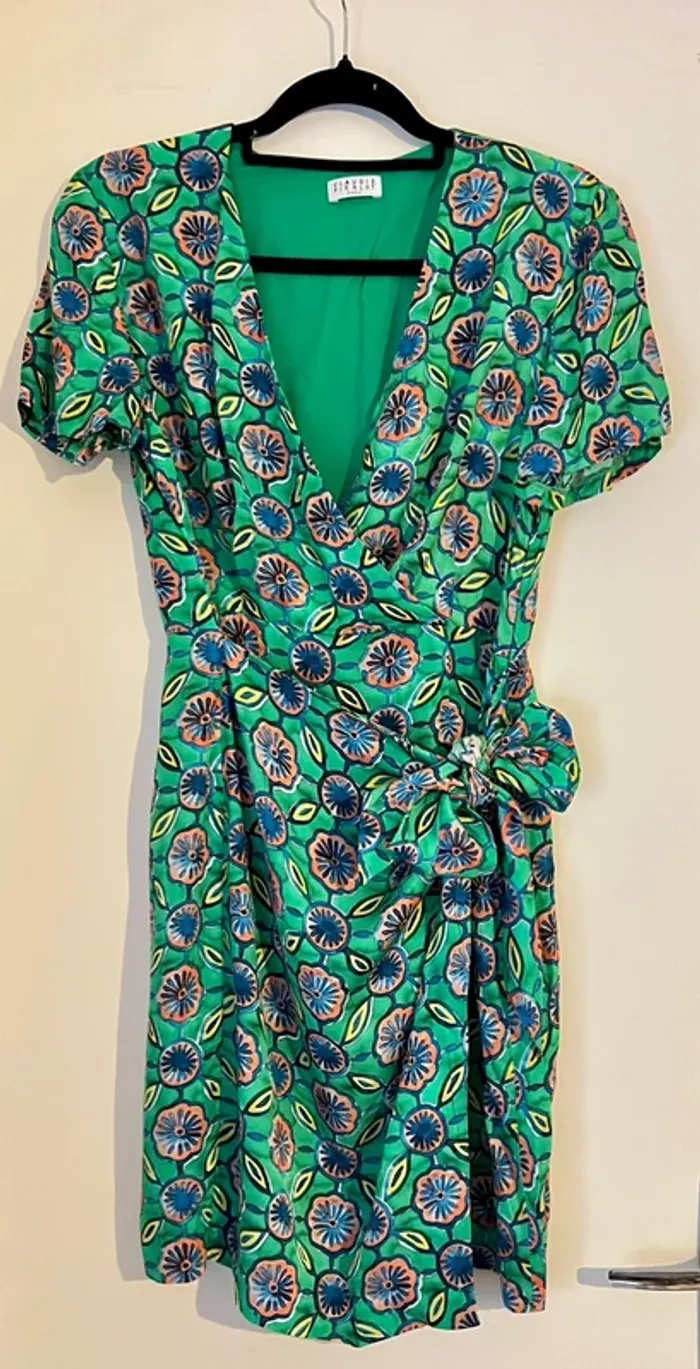 Robe satinée Claudie Pierlot imprimée colorée - photo numéro 8