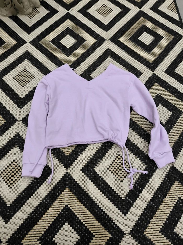 Sweat court parme taille 9ans neuf - photo numéro 4