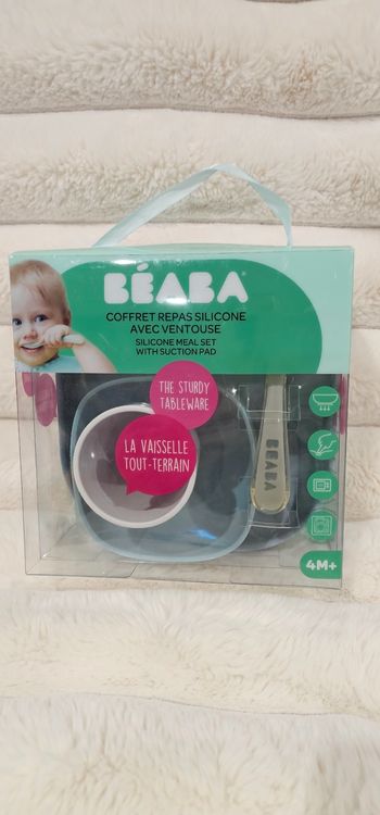 Coffret repas en silicone avec ventouse bleu BEABA neuf