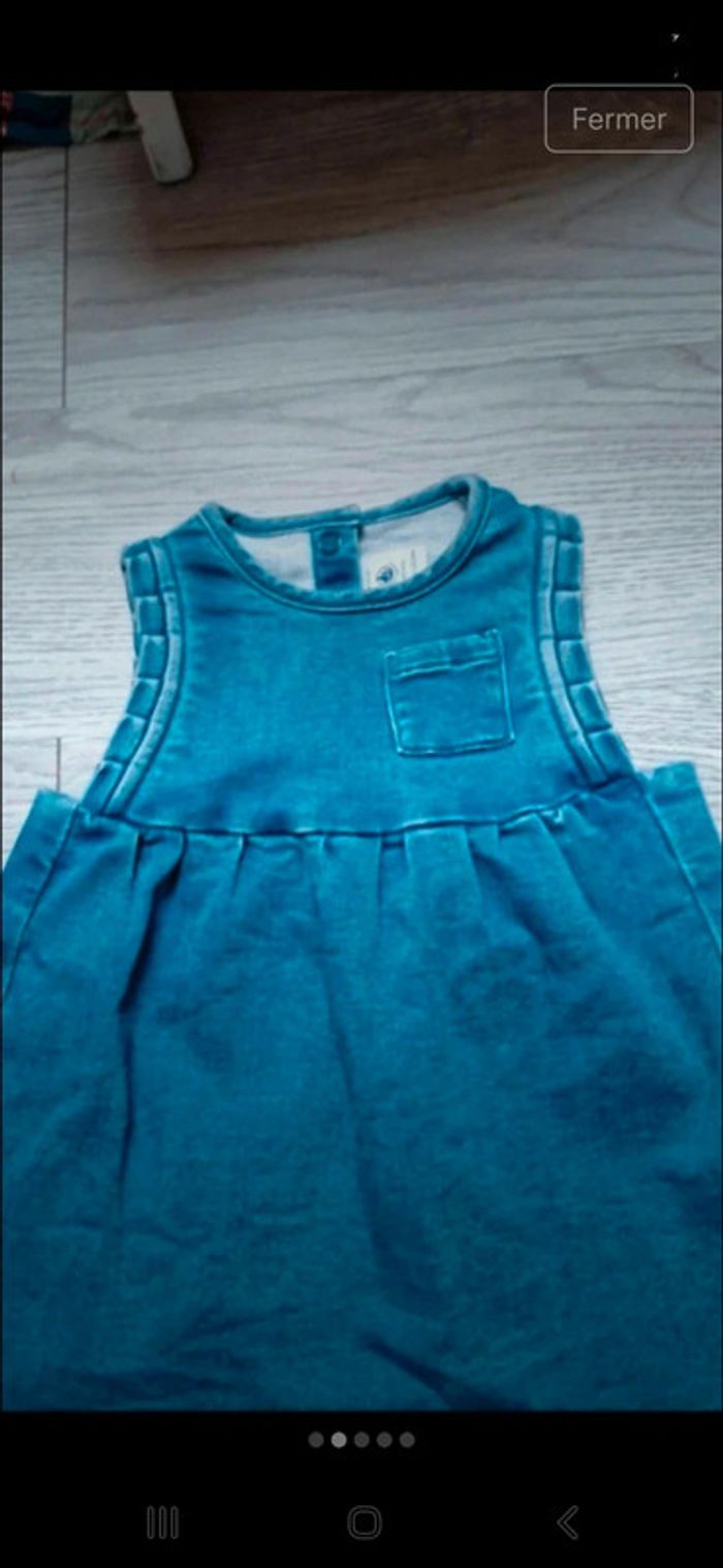 Robe sans manches en jean Petit bateau 6mois 67cm 👻 - photo numéro 2