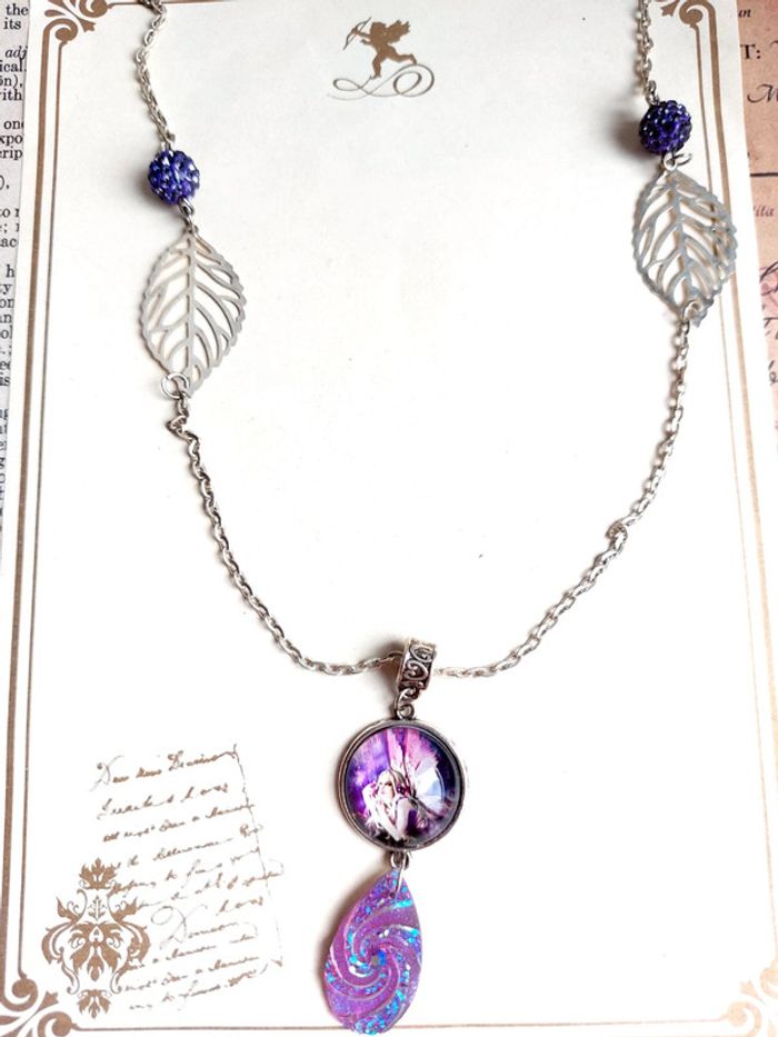 Magnifique collier sautoir avec pendentif médaillon fée - photo numéro 7