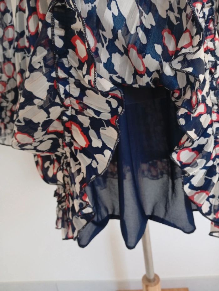 Lilie Rose - Robe fluide taille S | bleue manches transparentes - printemps été automne - photo numéro 8
