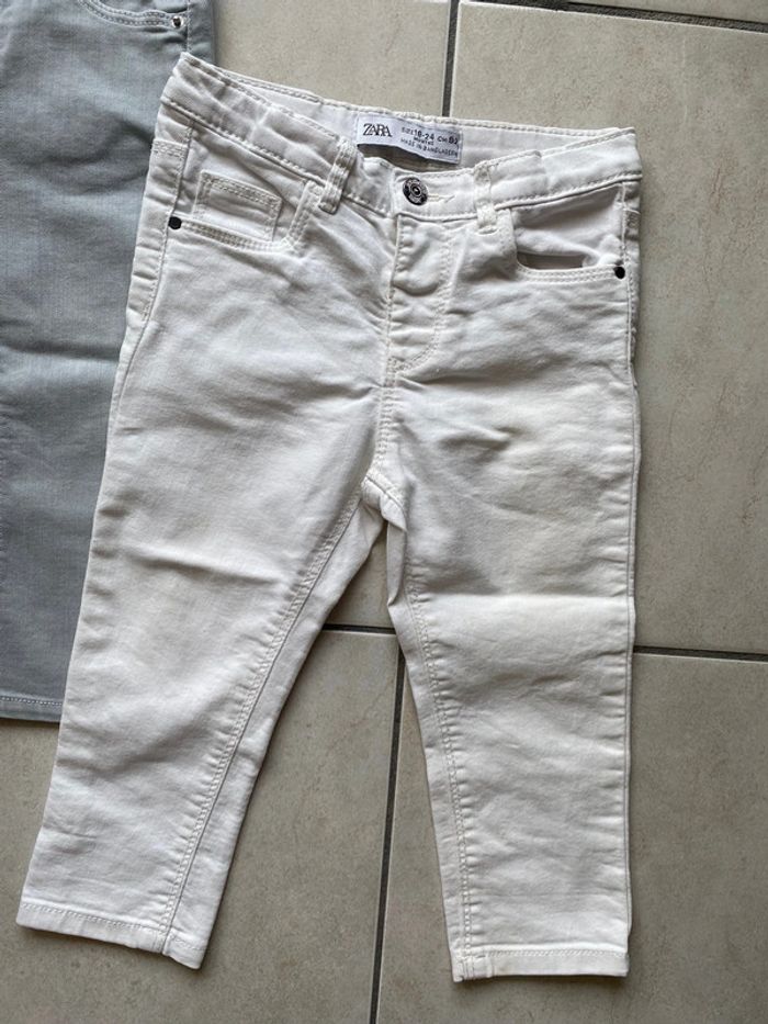 Lot de 2 jeans fille Zara 92cm gris blanc - photo numéro 6