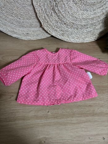 Tunique blouse rose pour poupon corolle 42 cm