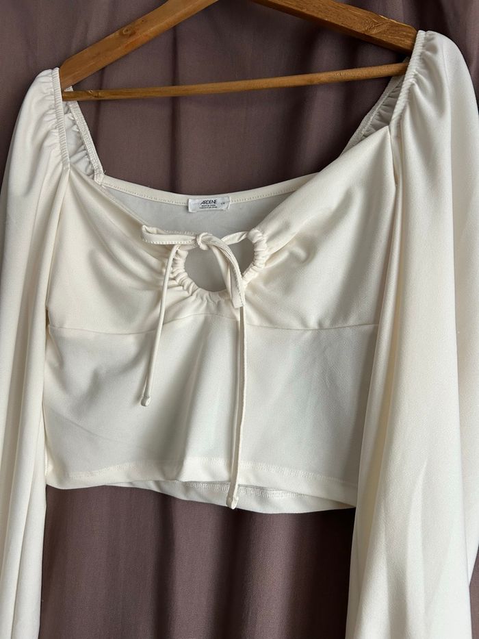 Crop top blanc manche longue - photo numéro 6