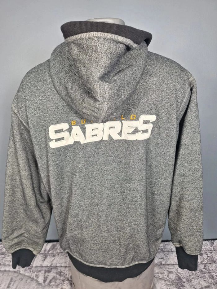 Veste épaisse à capuche full zip nfl / taille XL homme / gris et noir / brodé - photo numéro 8