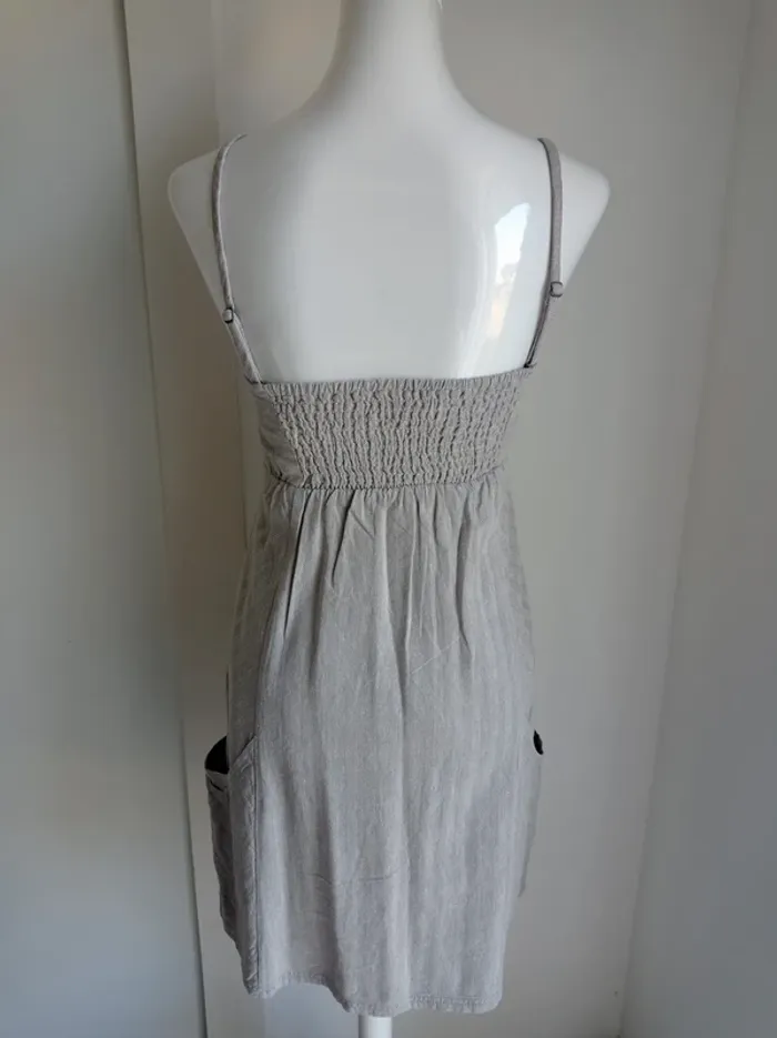 Robe chinée gris taupe blanc se porte avec bretelles ou sans en bustier T.34 EDC - photo numéro 4