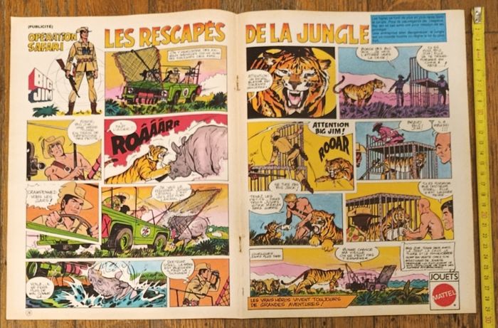 Ancien poster Big Jim 1977 les rescapés de la jungle vintage
