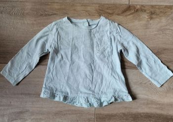 T-shirt manches longues broderie anglaise taille 12 mois