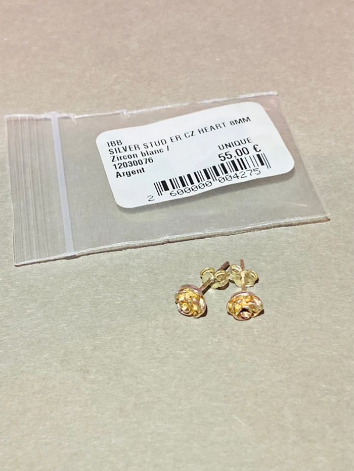 Boucle d’oreille Argent Zirconium Neuf - photo numéro 3