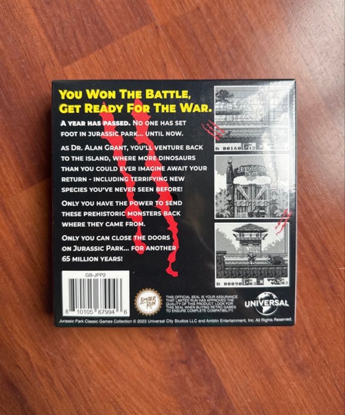 Jurassic Park Part 2: The Chaos Continues Jeu Nintendo GameBoy GB NEUF sous blister Limited Run - photo numéro 3