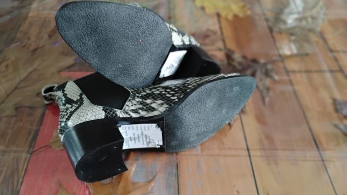 Chaussures femme boots Chelsea blanc/gris T 37 - photo numéro 9